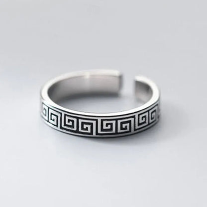 Retro punk distressed snake flower XINGX adjustable open mouth copper ring in unisex opening style