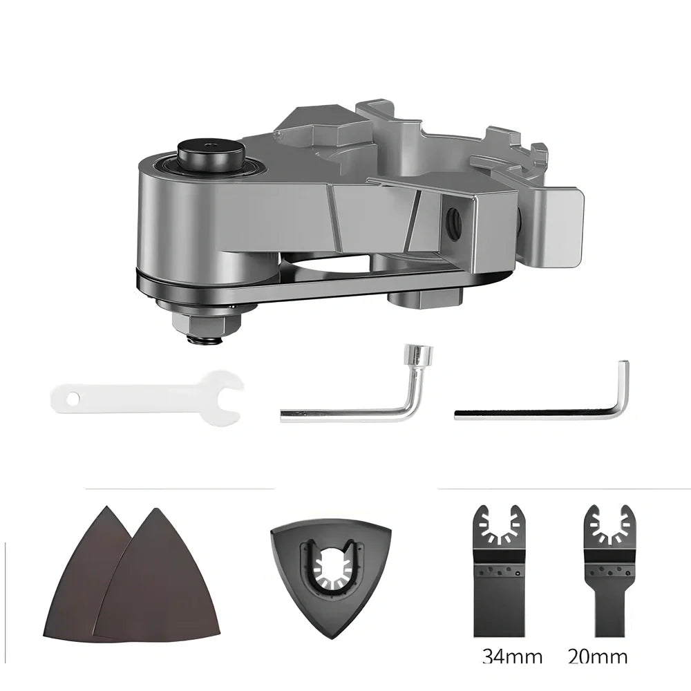 Metal cutting hand grinder adapter with conversion head, wrench set, sandpaper, grinding disc and high carbon steel saw blades