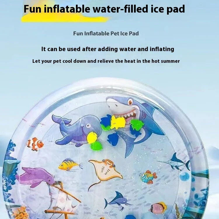 Cooling Pet Water Bed Cushion with vibrant designs for pets and children to enjoy refreshing relief from summer heat