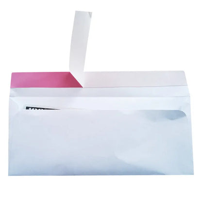 Blue anti-opening confidential envelope with self-adhesive seal measuring 105mm by 240mm