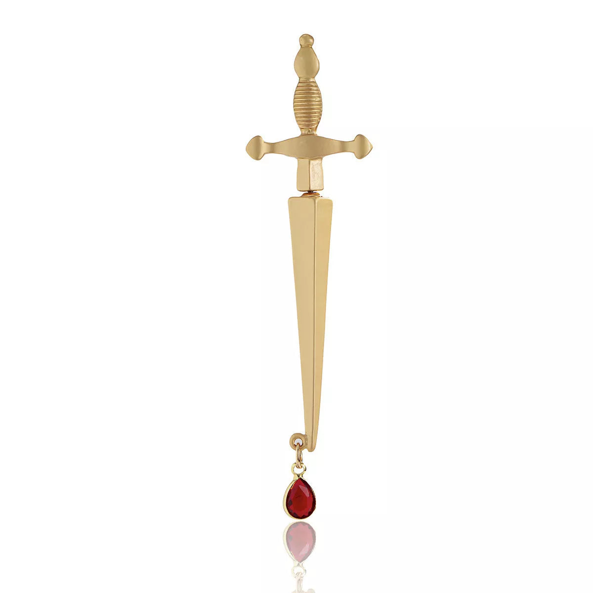 Trendy Hip Hop Red Water Drop Cross Earrings in gold and silver options