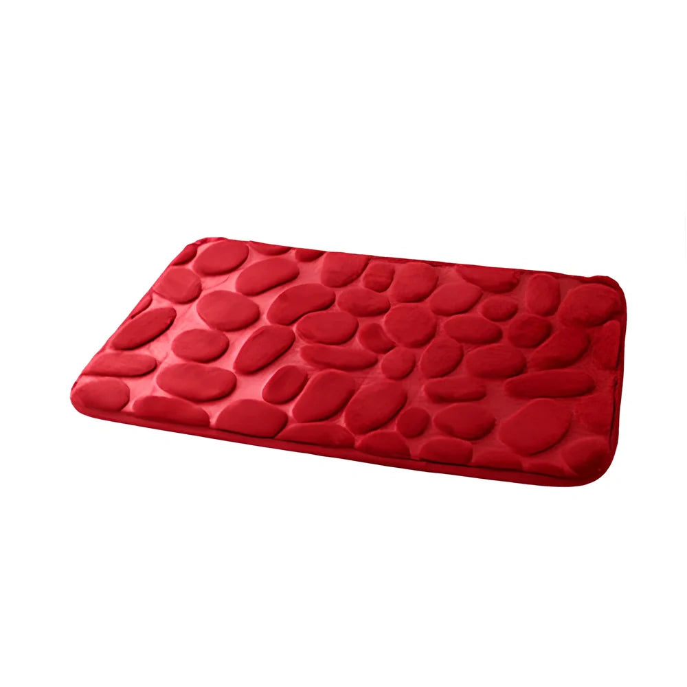 3D cobblestone texture bath mat in modern design with PVC non-slip construction for bathroom and kitchen use