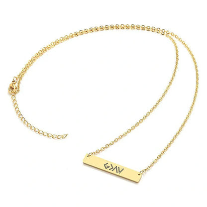 Women's gold and rose gold horizontal bar pendant necklace with adjustable chain