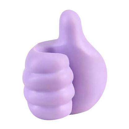 Silicone thumb wall hooks in various colors for organizing kitchen and bathroom items