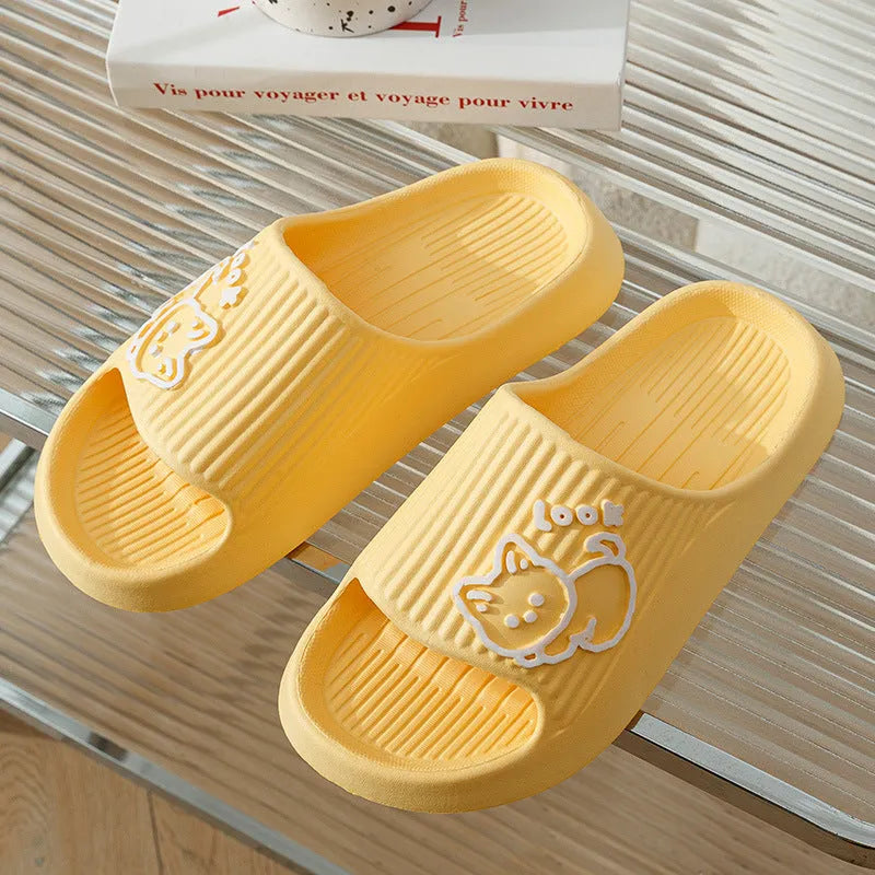 Women's cat design platform slippers in EVA material available in seven colours with non-slip sole