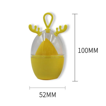 Non-latex dual-use makeup sponge in teardrop, beveled, and gourd shapes, available in ten colours