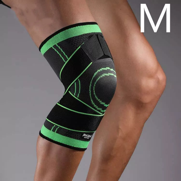 Breathable nylon knee pads for cycling and sports, available in green and orange