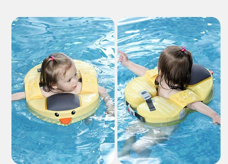 Duckling Underarm Swimming Ring for toddlers in yellow, safe and airtight design