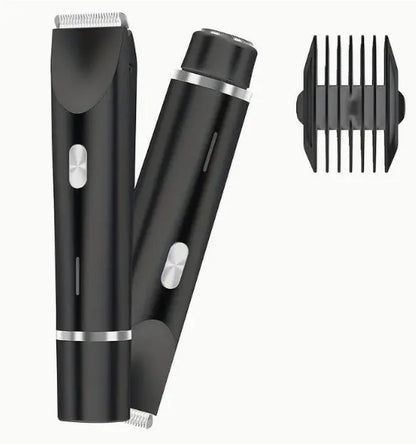 Pink 2-in-1 women's electric body hair shaver and trimmer for private pubic hair grooming