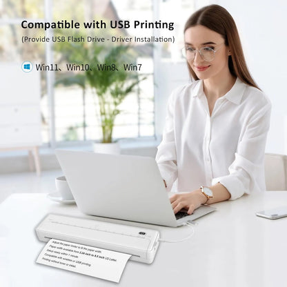 Black X8 model portable A4 printer with Bluetooth wireless connectivity