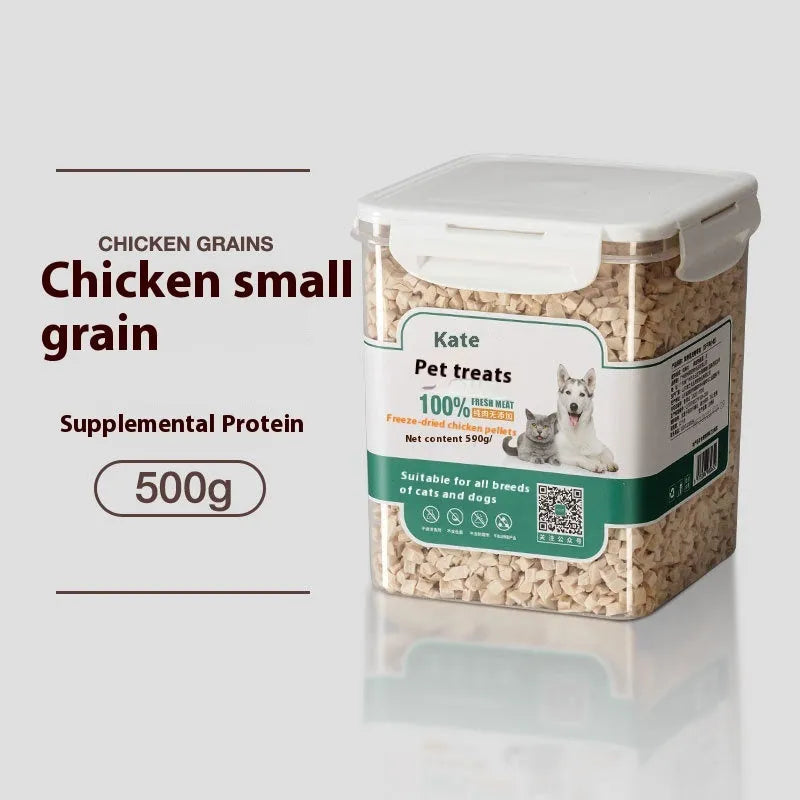 500g chicken freeze-dried cat snacks in bag or barrel packaging options