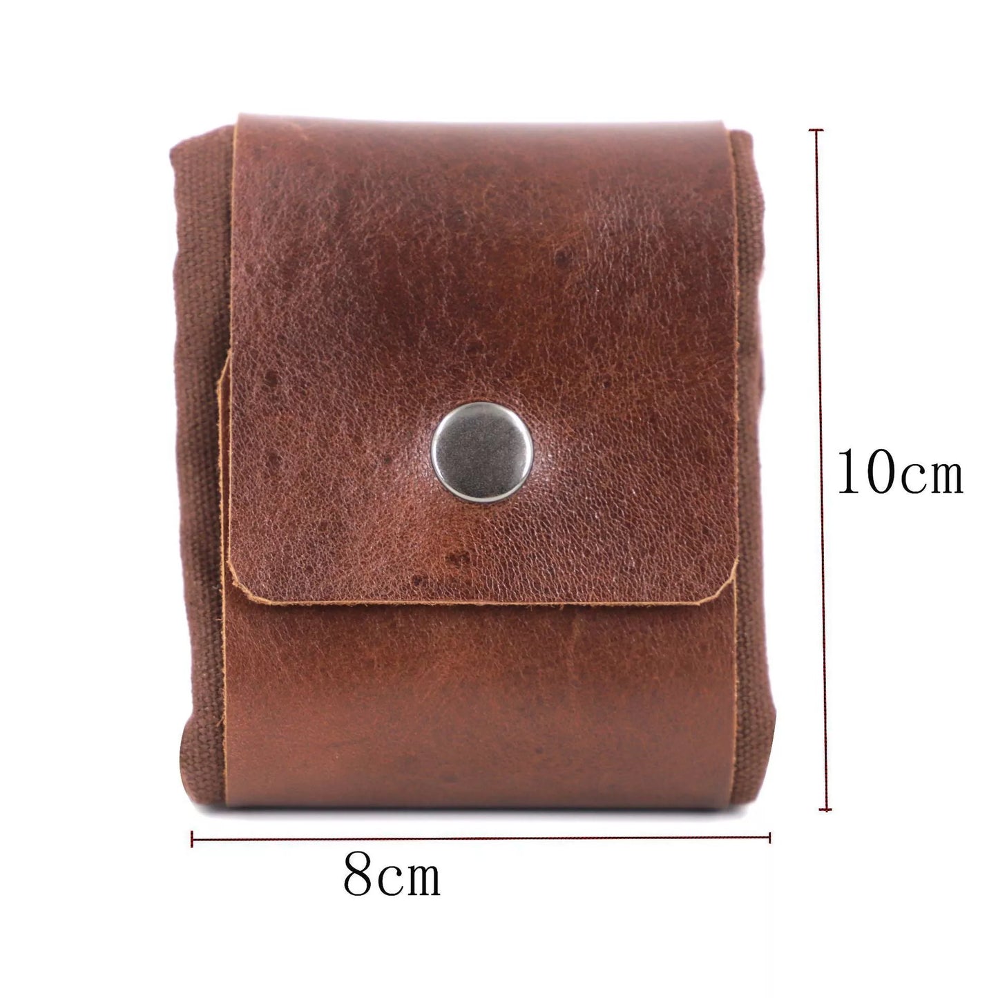 Leather and canvas foraging bag for outdoor adventures, collapsible design, 22*21cm