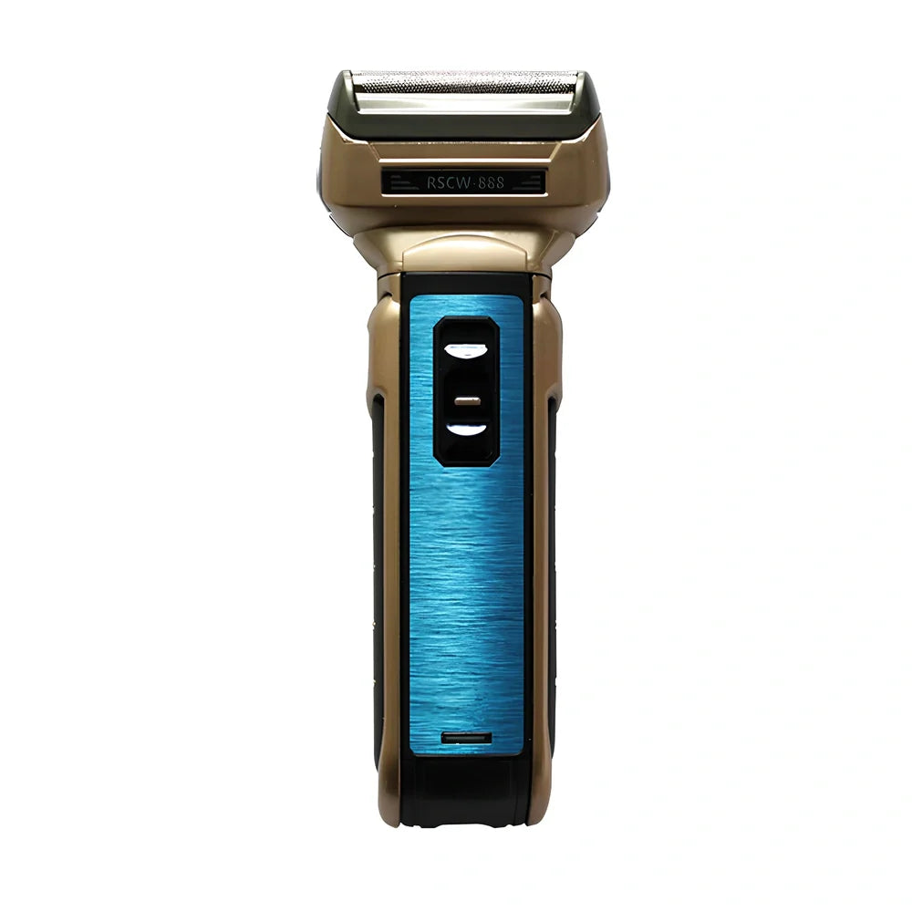 15.2cm electric shaver with clipper, nose hair attachment, and charging cable