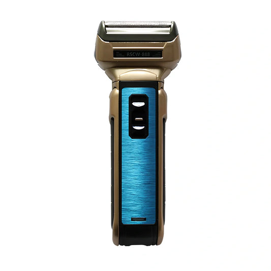 15.2cm electric shaver with clipper, nose hair attachment, and charging cable