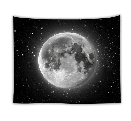 Ocean moon nature tapestry wall hanging in polyester, 150x200cm size with digital print for dorm decor