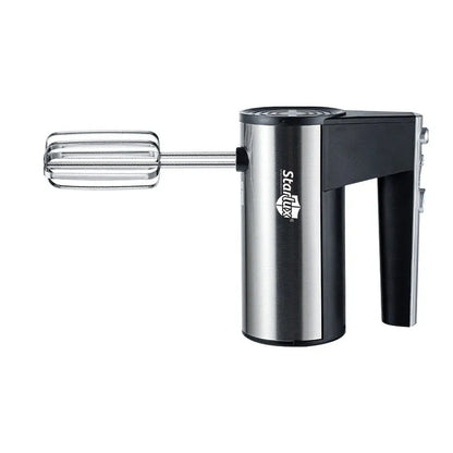 SL-25209 white electric hand mixer with stainless steel beaters and 5-speed control dial