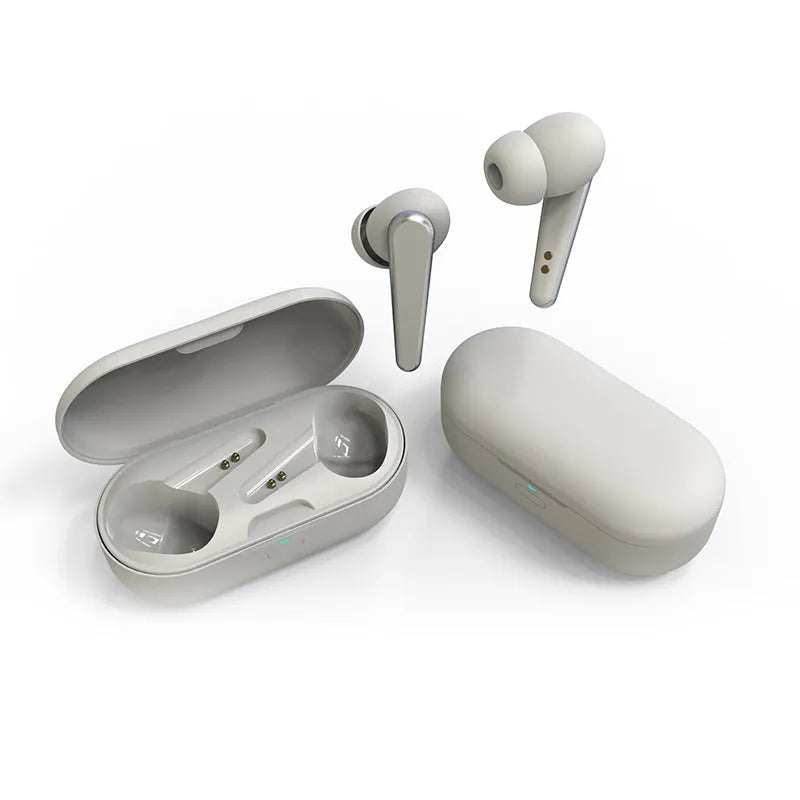 Black, white, pink, green, and blue ANC wireless noise cancelling earplug headphones with 20m range