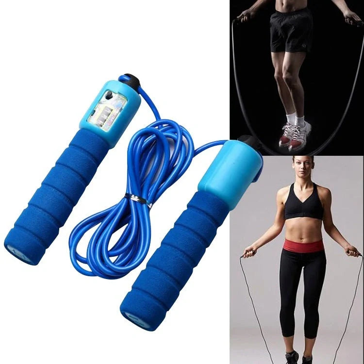 Jump Rope with Counter in vibrant colors, featuring a built-in jump tracker and ergonomic sponge handles.