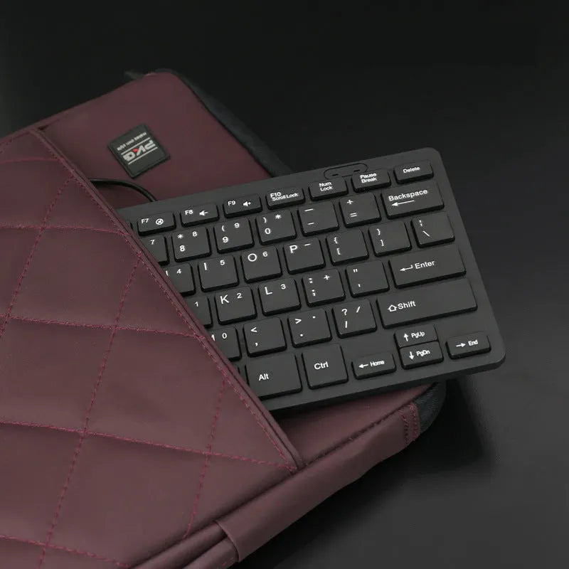 USB wired mini noiseless keyboard in black, white, pink, or blue colours