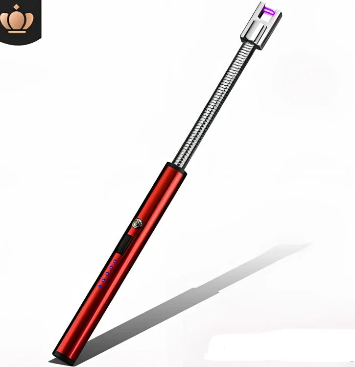 Black USB rechargeable electric lighter with 360-degree rotating head for windproof flameless ignition