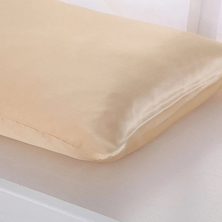 Luxurious satin pillowcases in various colors and sizes, offering soft and breathable comfort