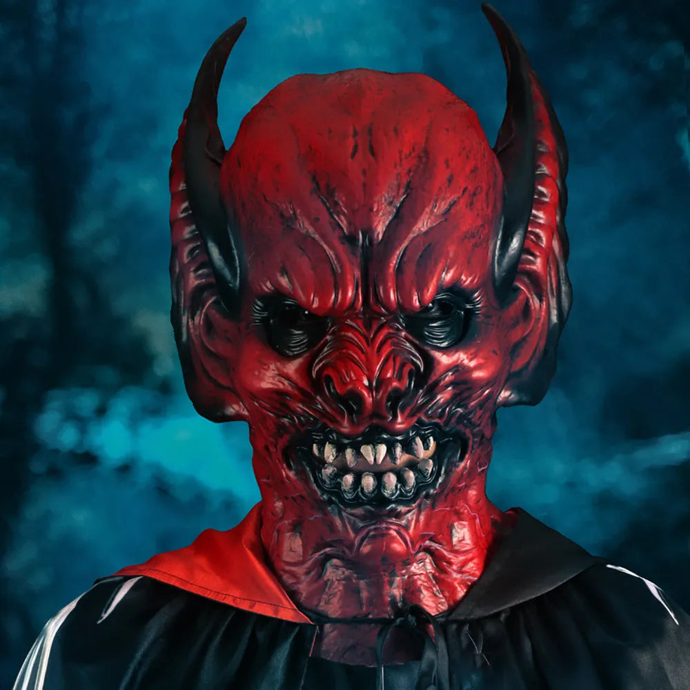 Red bat head cover mask made from RP foam for Halloween and Christmas costume dress-up