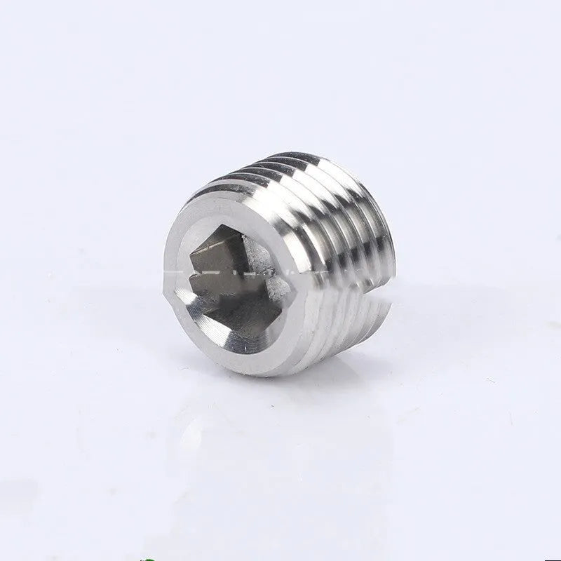 Stainless steel hexagonal pipe plug for 3/8 inch bulkhead fittings