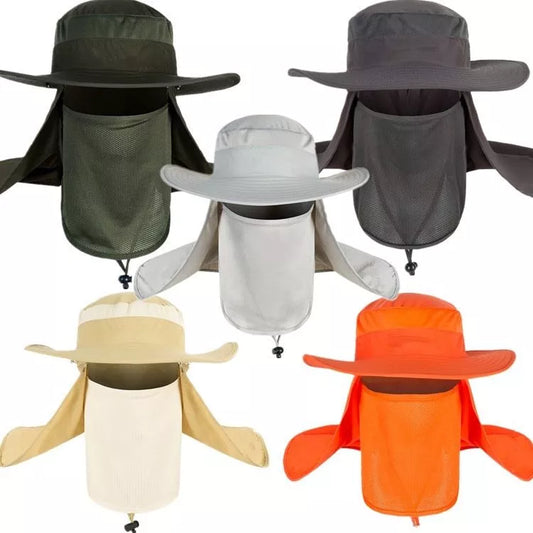 Fisherman's hat with full sun, water, and UV protection in various colors
