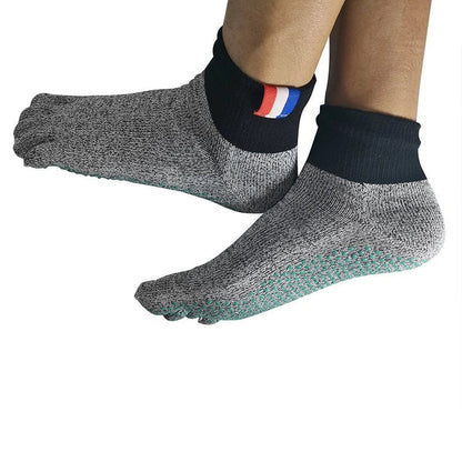 Beach anti-slip socks with five-toe design and non-slip soles for outdoor activities