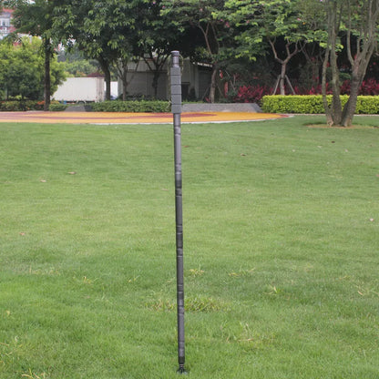 Aluminum alloy walking stick with integrated survival knife and tools for outdoor survival