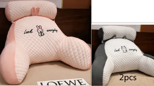 Reading lumbar support cushion in 60x40cm and 70x50cm sizes with embroidery design