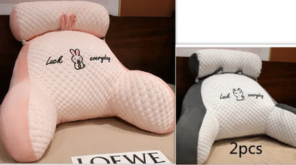 Reading lumbar support cushion in 60x40cm and 70x50cm sizes with embroidery design