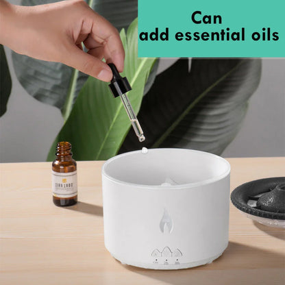 Ultrasonic Essential Oil Diffuser with mesmerizing flame-like lighting and jellyfish smoke ring effects, transforming your home ambiance