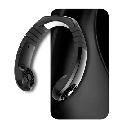 NEXFAN neck fan with dual batteries and cooling wafers measuring 18.2x20x6cm