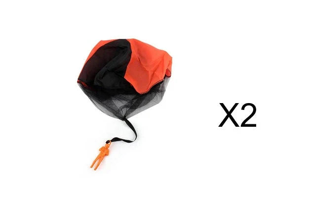 Colorful paratrooper toy parachute with soldier figure, designed for outdoor fun and educational play