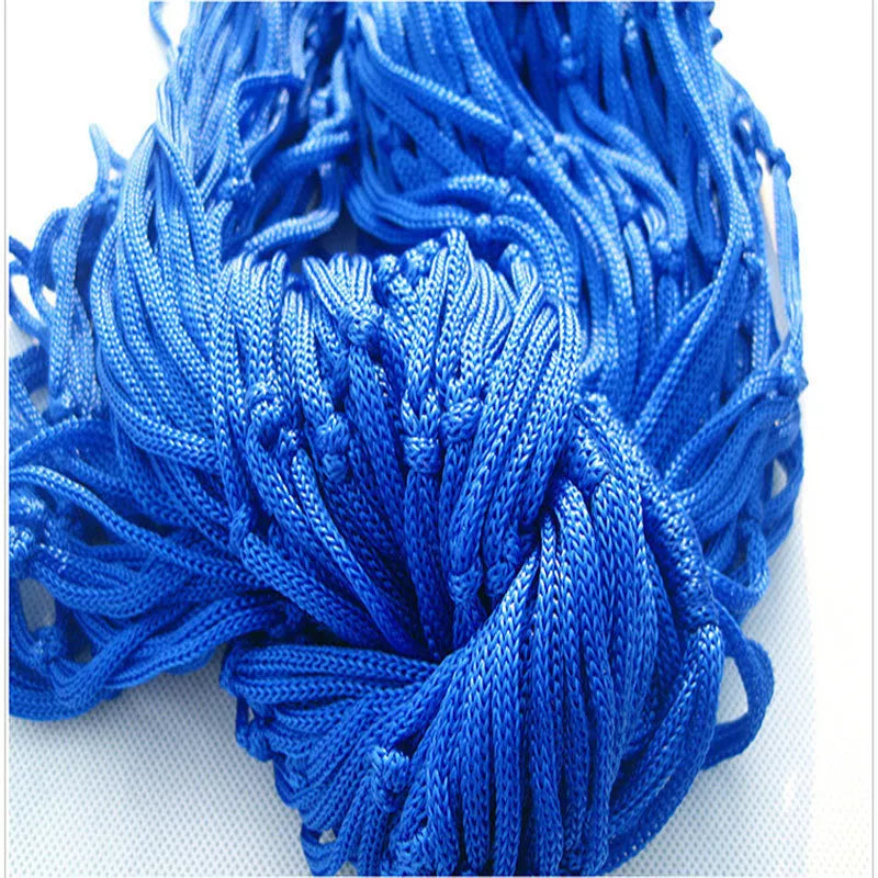 Bold Nylon Rope Mesh Hammock in green or blue, perfect for indoor and outdoor relaxation