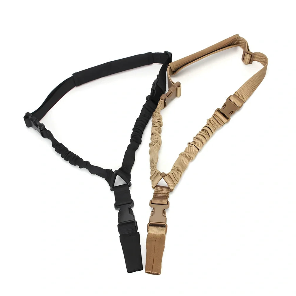 Adjustable military pistol sling with metal buckle in OD green colour showing 175cm+ length
