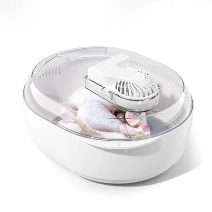 A modern simple style aluminium quick defrosting plate for household kitchen use.