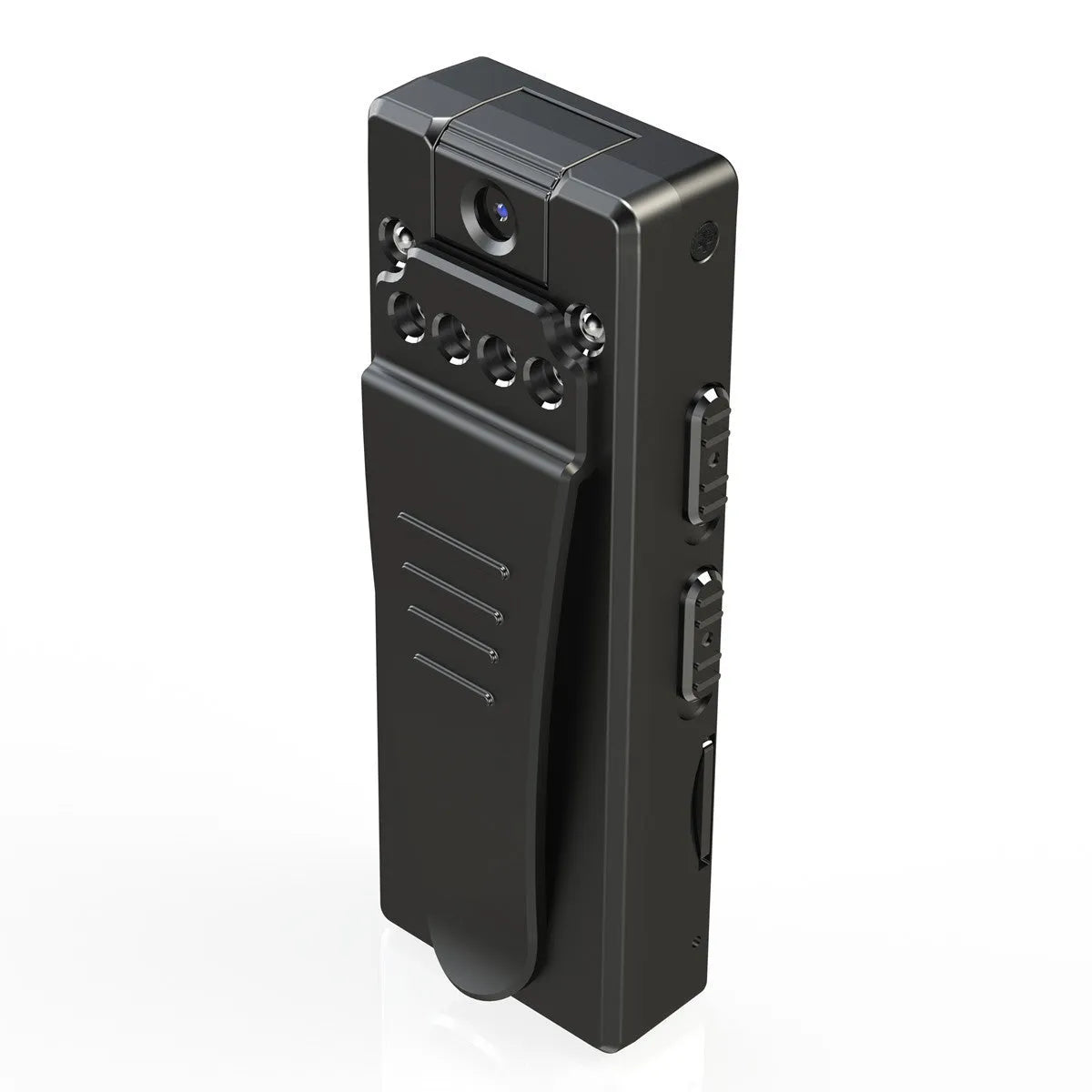 Black 1080p HD DV camera with a rotating lens on a stand.