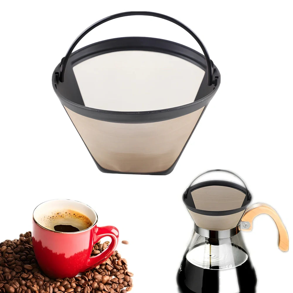 Stainless steel permanent coffee filter with 120mm width, no paper needed