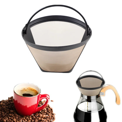 Stainless steel permanent coffee filter with 120mm width, no paper needed