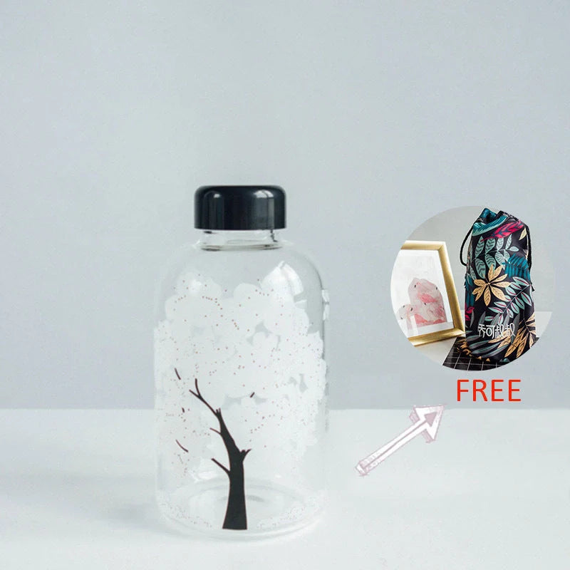 Color changing glass water glass with high borosilicate body, changes color with temperature