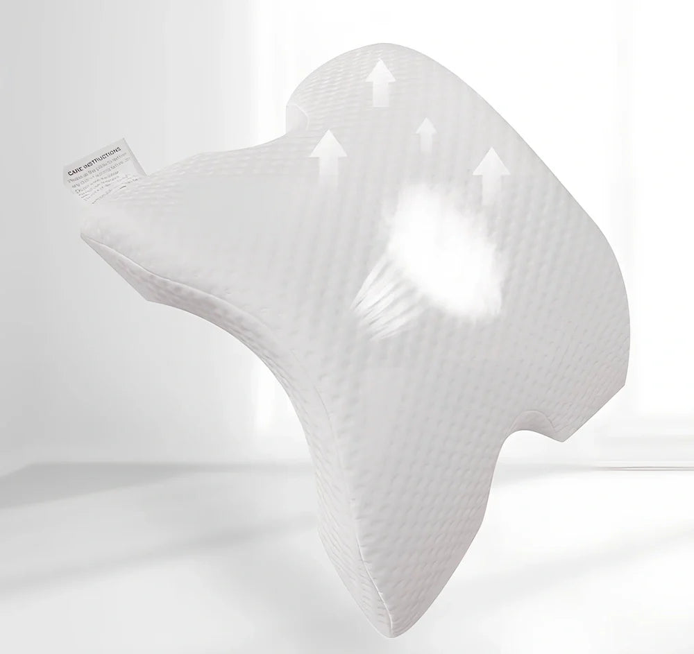 Tunnel-shaped memory foam pillow with plastic bracket for preventing limb numbness during office naps