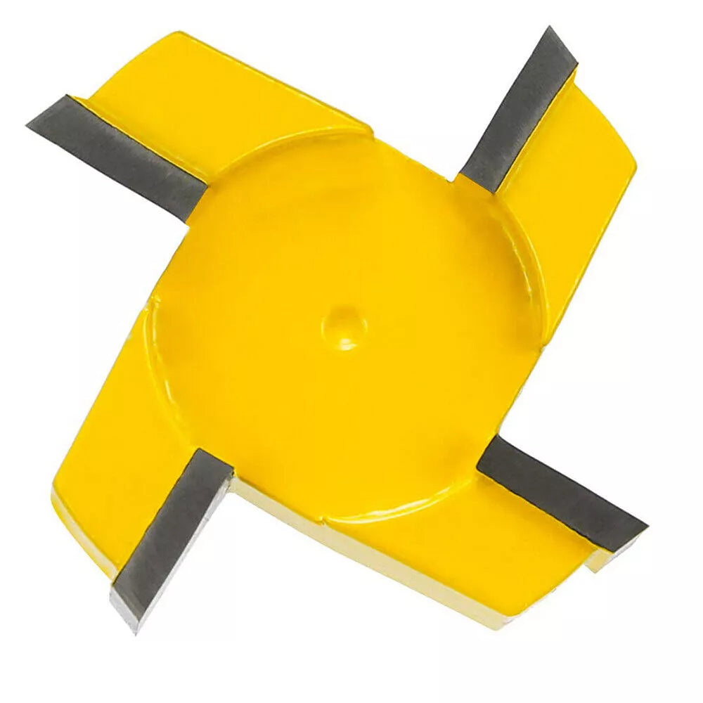 Four-blade T-shaped slotting knife for woodworking, carbide-tipped for durability