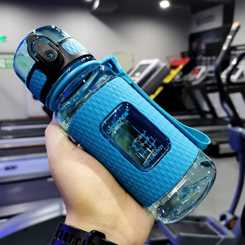 Sport water bottle in various colours with capacity markings showing different size options