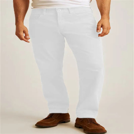 Corduroy straight trousers in green, army green, white, or khaki with a loose casual fit and zip placket