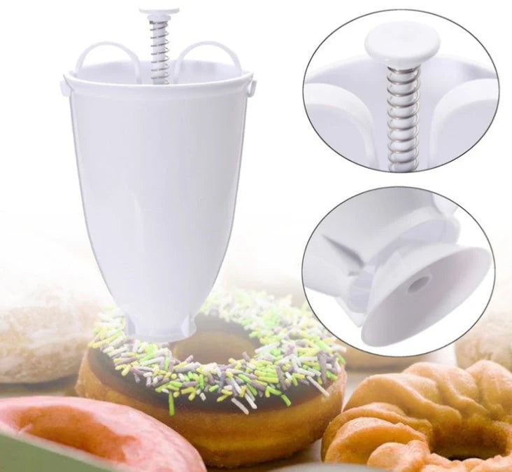 Compact plastic doughnut maker for easy homemade donuts, 9.5 cm diameter