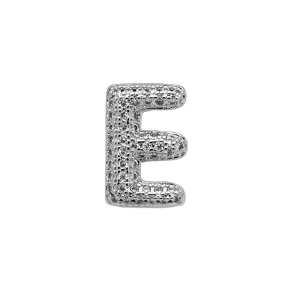 Retro style copper bracelet with English letter charm featuring micro inlaid zirconium stones in gold plating