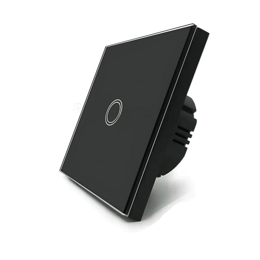 86 type glass touch light switch with tempered glass panel in black, golden or white finish