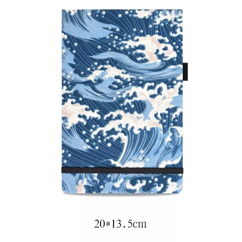 Handmade watercolor book with cotton and linen cover, 25% cotton paper, 20x13.5cm